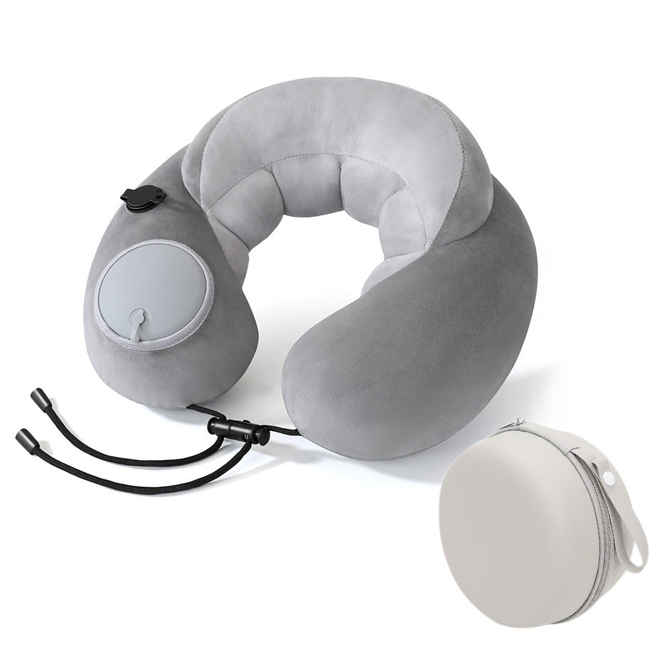 Inflatable Travel Neck Pillow with Quick Air Release & Storage Pouch - Aero Nomade