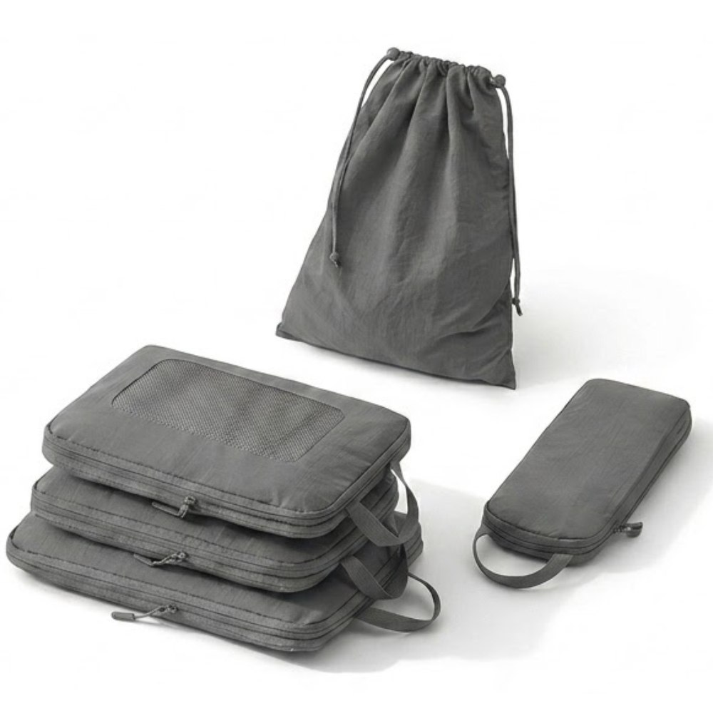 Compression Packing Cube 5-Piece Set | Travel Organizer Grey Colour - Aero Nomade