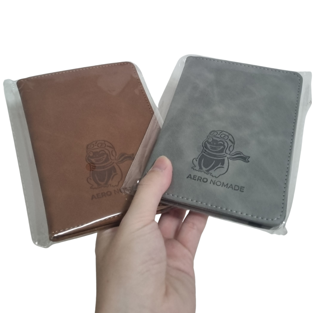 Brown Aero Nomade Logo Passport Holder