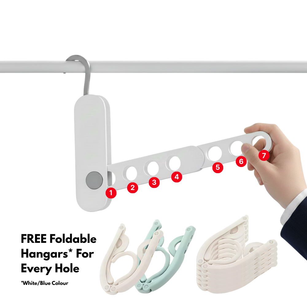 Portable Folding Travel Clothes Hanger | 7-Hook, Hotel & Business Trip - Aero Nomade